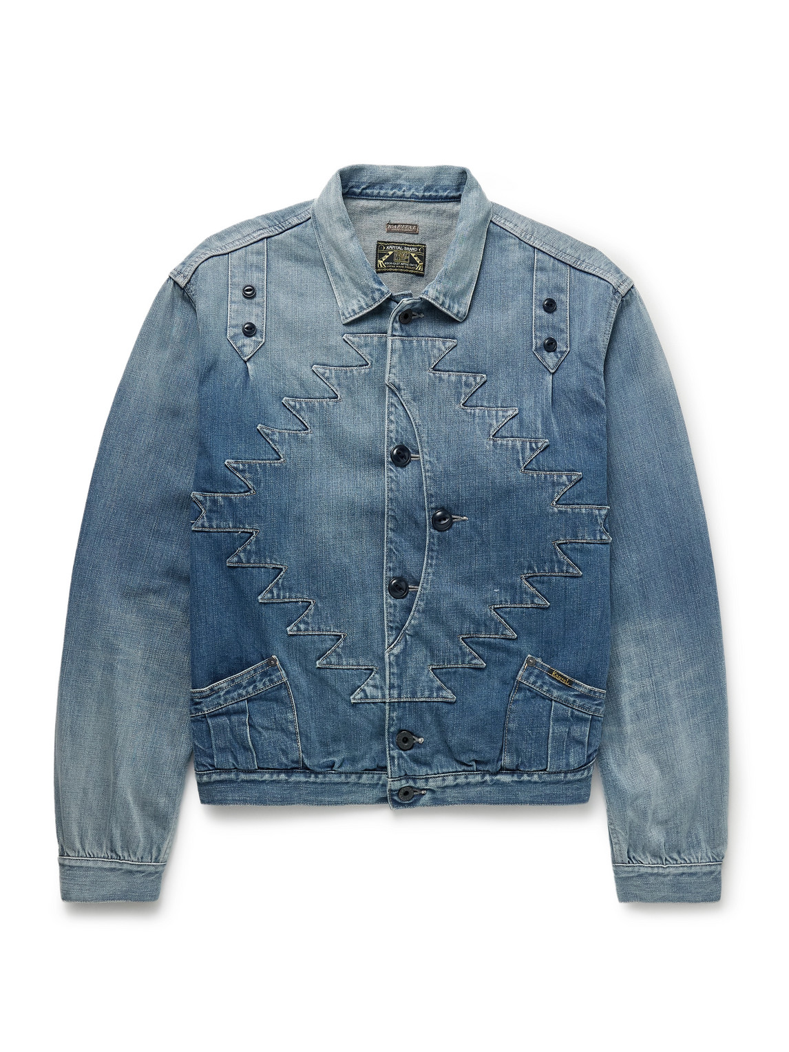 Kapital Thunderbird Panelled Denim Blouson Jacket In Blue