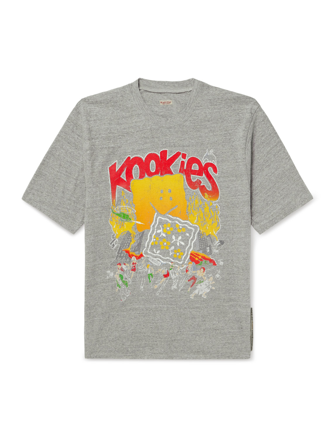 Kapital Buster Peckish Bowy Printed Cotton-jersey T-shirt In Gray
