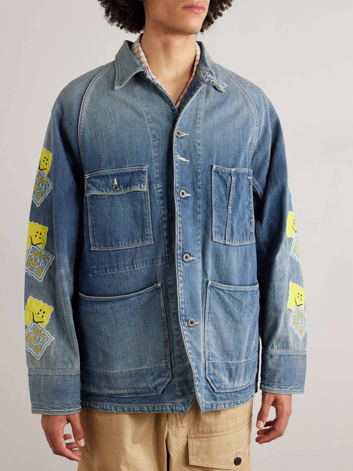  Kapital - Cactus Appliquéd Denim Jacket - Men - Blue - 4 
