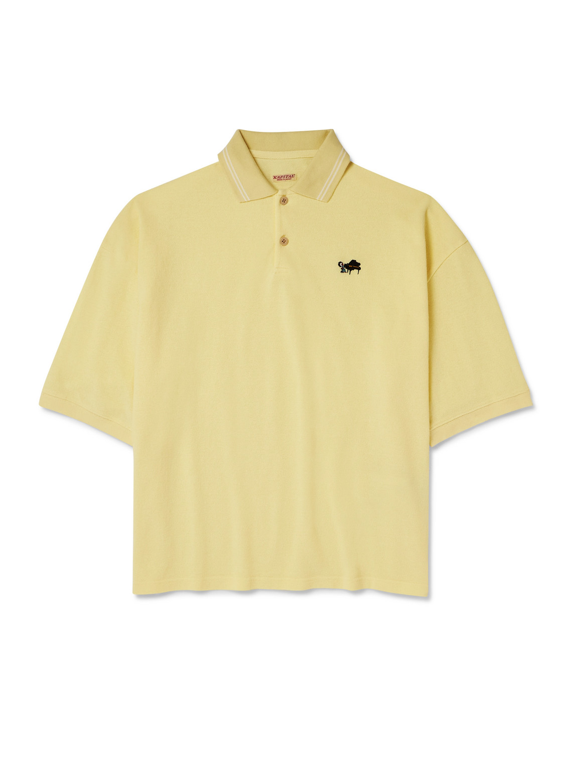 Box Striped Embroidered Cotton-Piqué Polo Shirt