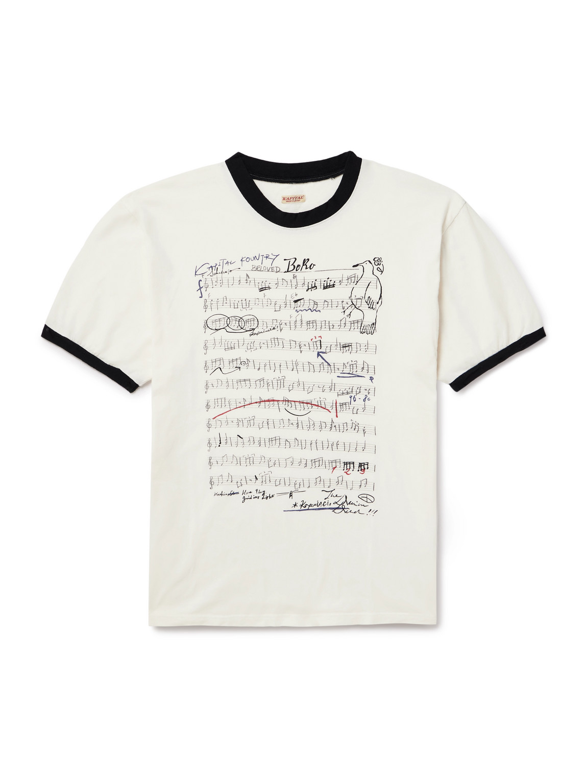 Kapital Boro Elegy Printed Cotton-jersey T-shirt In White