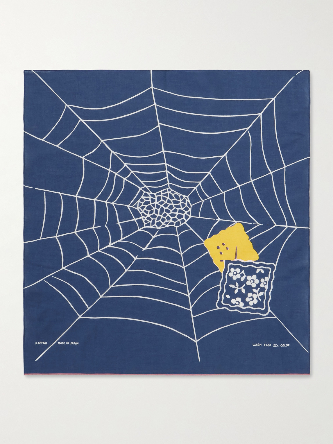 Kapital Fastcolor Printed Selvedge Cotton-voile Bandana In Blue
