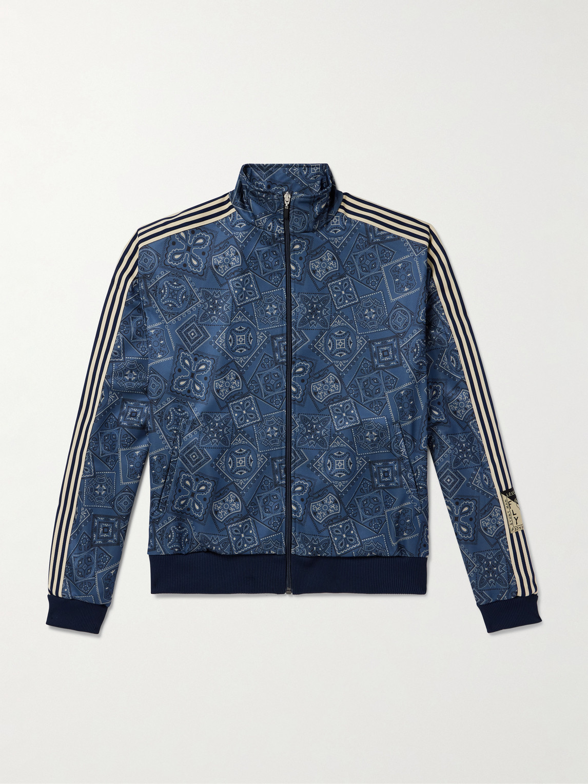 Kapital Cookie Bandana-print Striped Shell Track Jacket In Blue