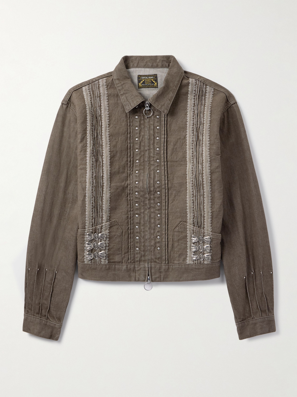 KAPITAL Cropped Denim-Jacquard Bomber Jacket - Men