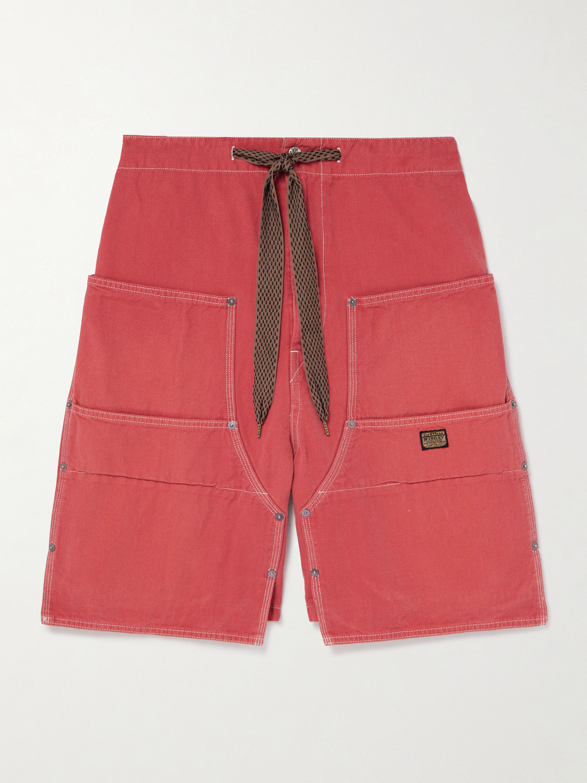 KAPITAL Easy Straight-Leg Cotton-Twill Drawstring Shorts - Men