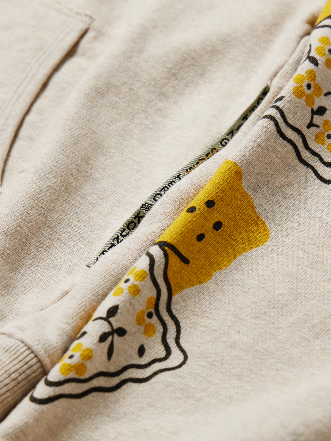 Shop Kapital Printed Cotton-jersey Zip-up Hoodie In Neutrals