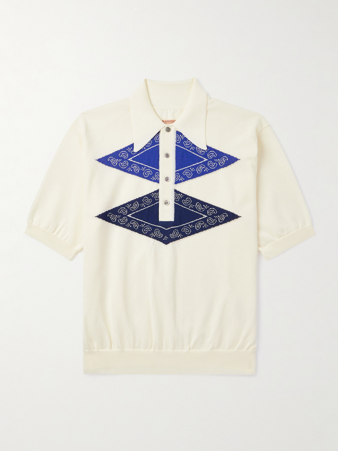 Kapital Jacquard-knit Polo Shirt In Neutral