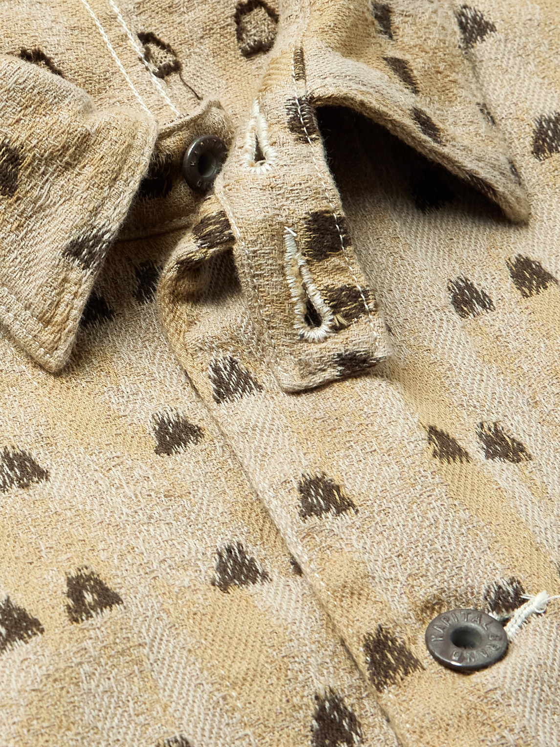 Kapital Cotton-jacquard Overshirt In Neutral