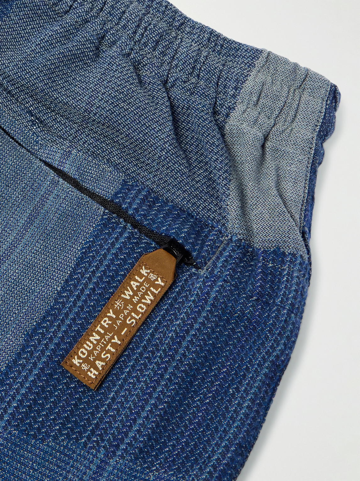 Kapital Tugihagi Easy Straight-leg Patchwork Cotton Drawstring Trousers In Blue