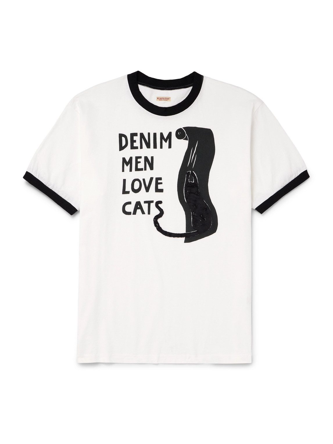 Flocked Printed Cotton-Jersey T-Shirt