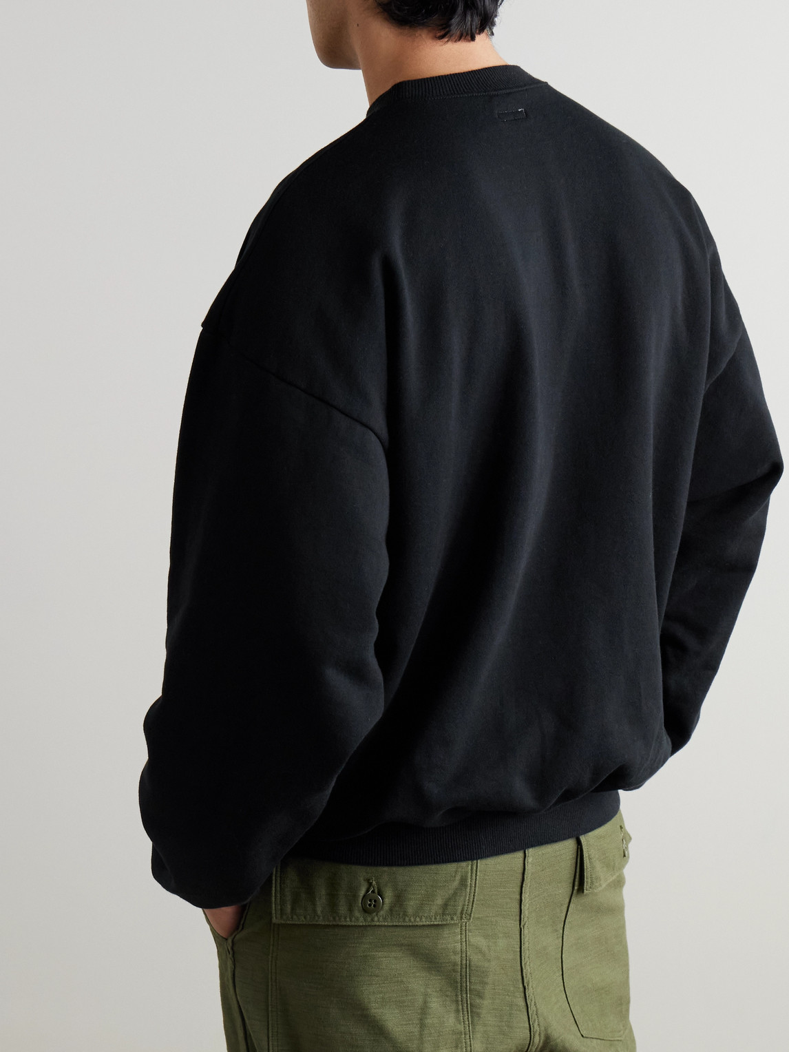 Shop Kapital Printed Cotton-jersey Sweatshirt In Black