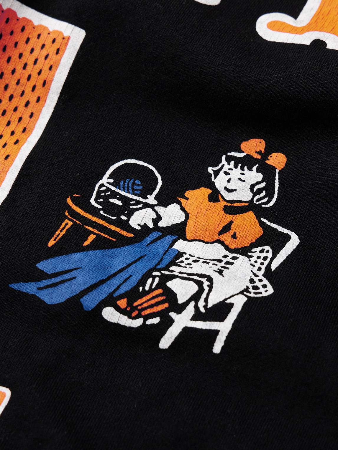 Shop Kapital Printed Cotton-jersey Sweatshirt In Black