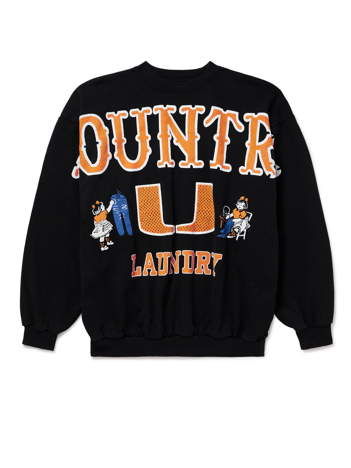 Kapital Printed Cotton-jersey Sweatshirt In Black