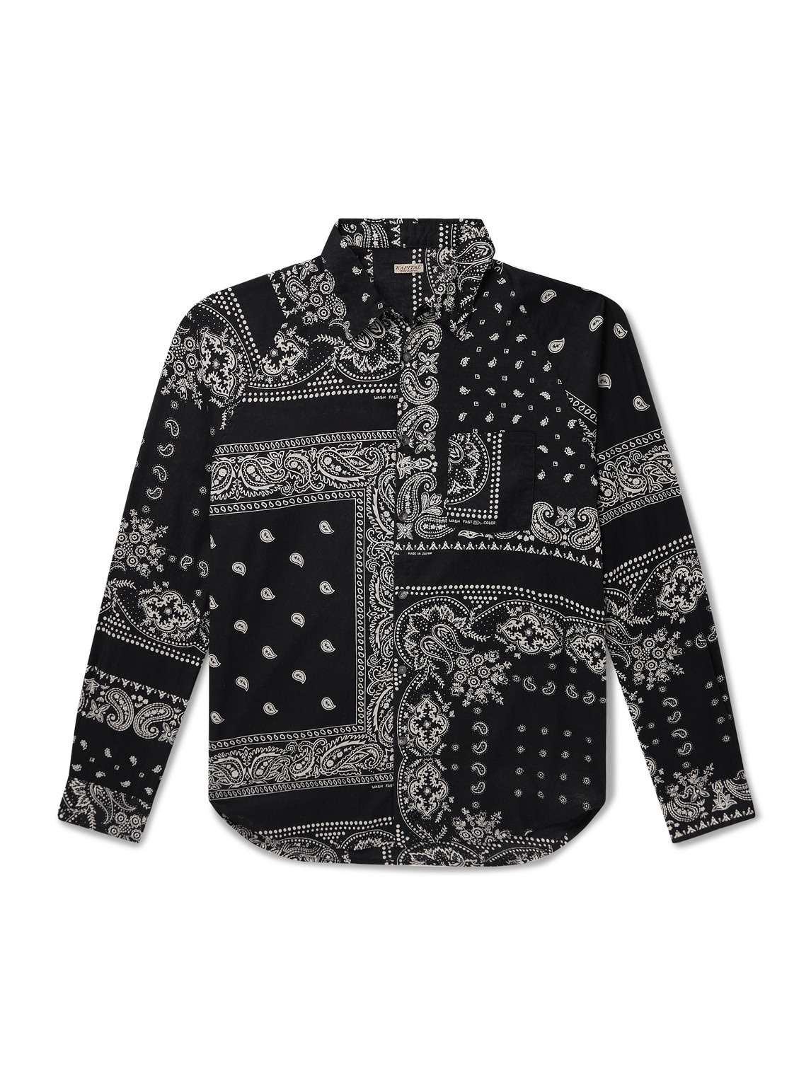 Bandana-Print Patchwork Cotton-Gauze Shirt