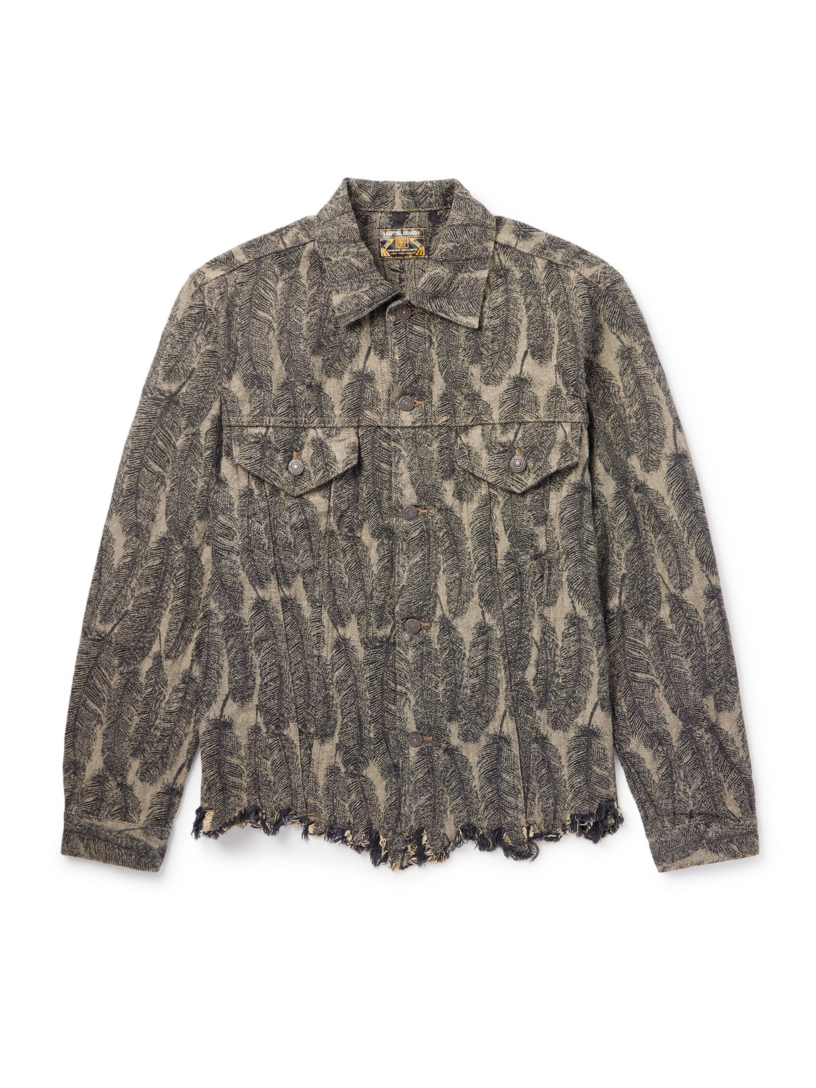 Kapital Magpie Distressed Denim-jacquard Jacket