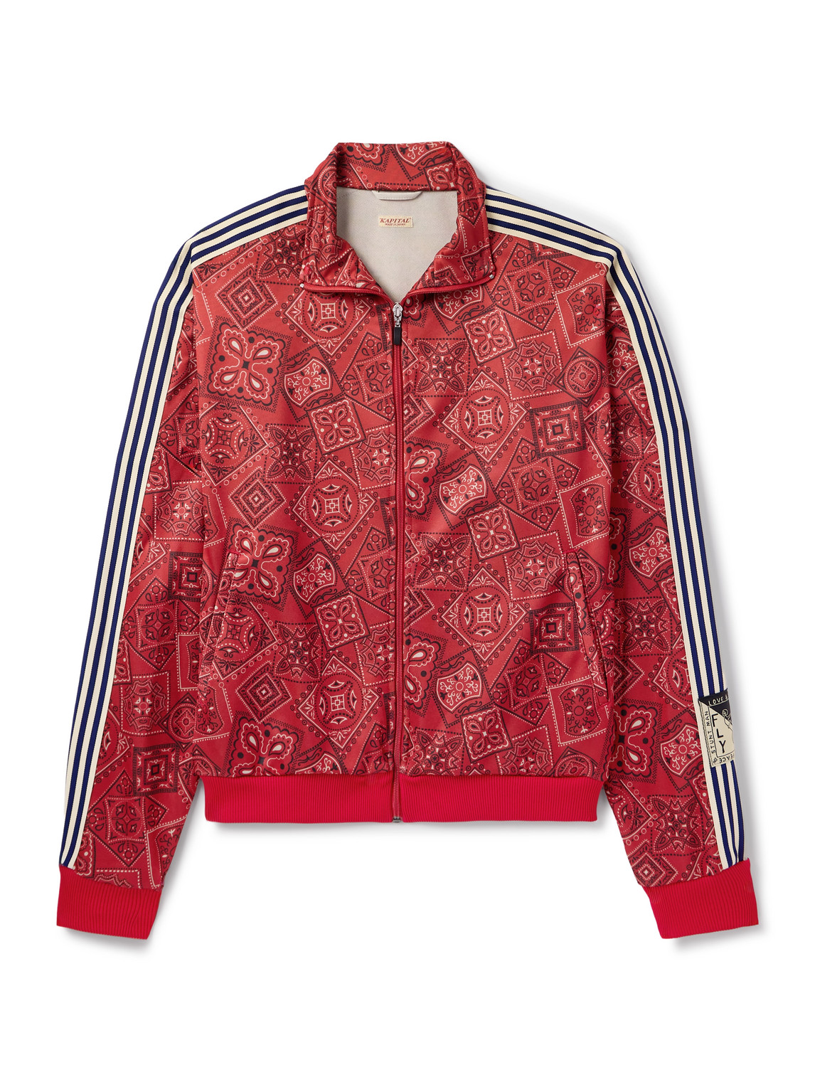 Cookie Bandana-Print Striped Shell Track Jacket