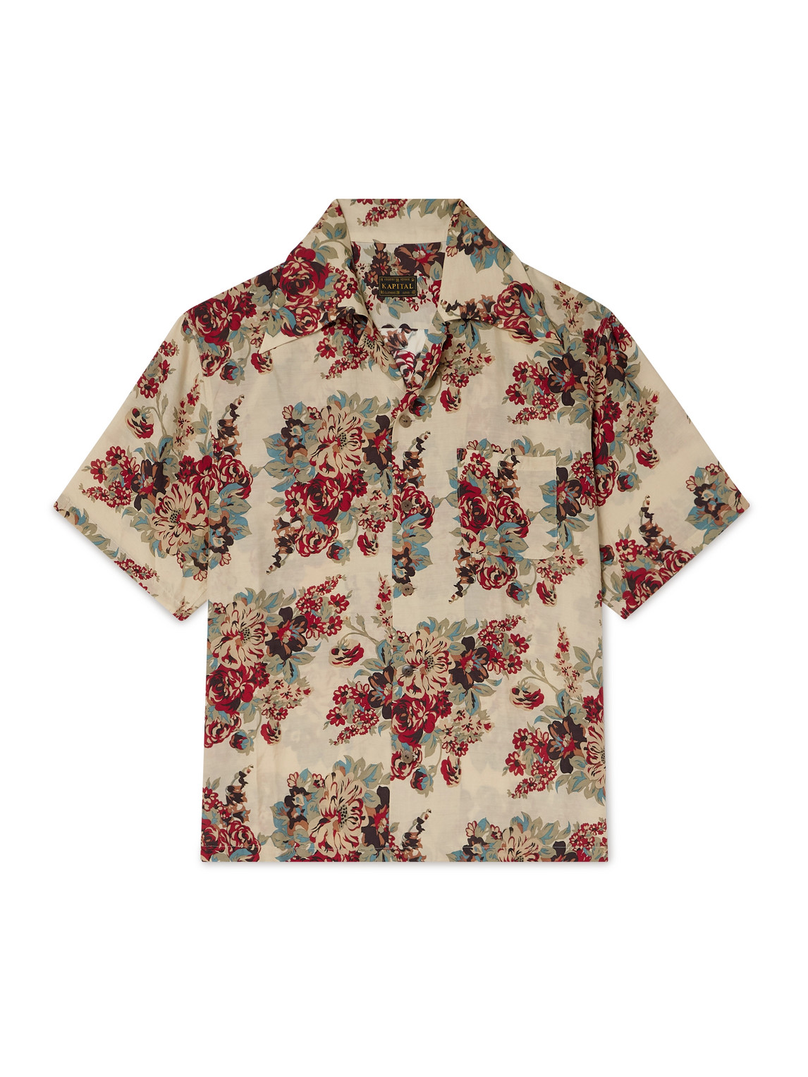 Camp-Collar Printed Woven Shirt