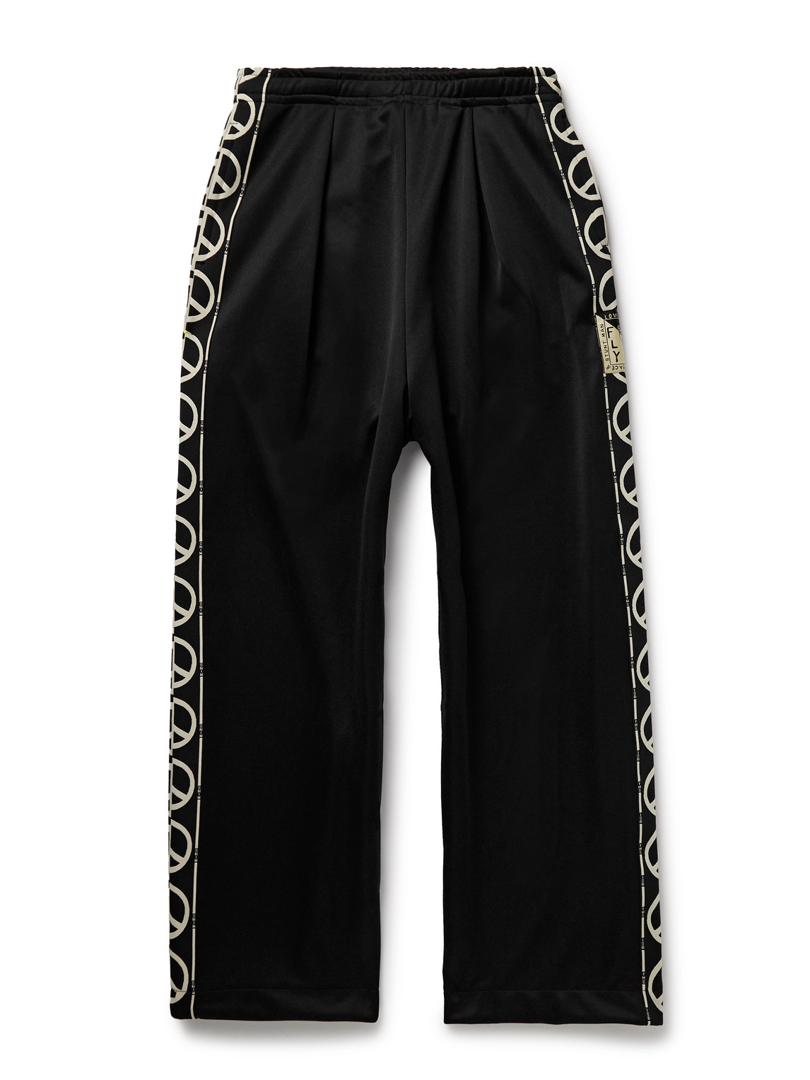 Kapital Th.d.d. Wide-leg Pleated Webbing-trimmed Tech-jersey Track Pants