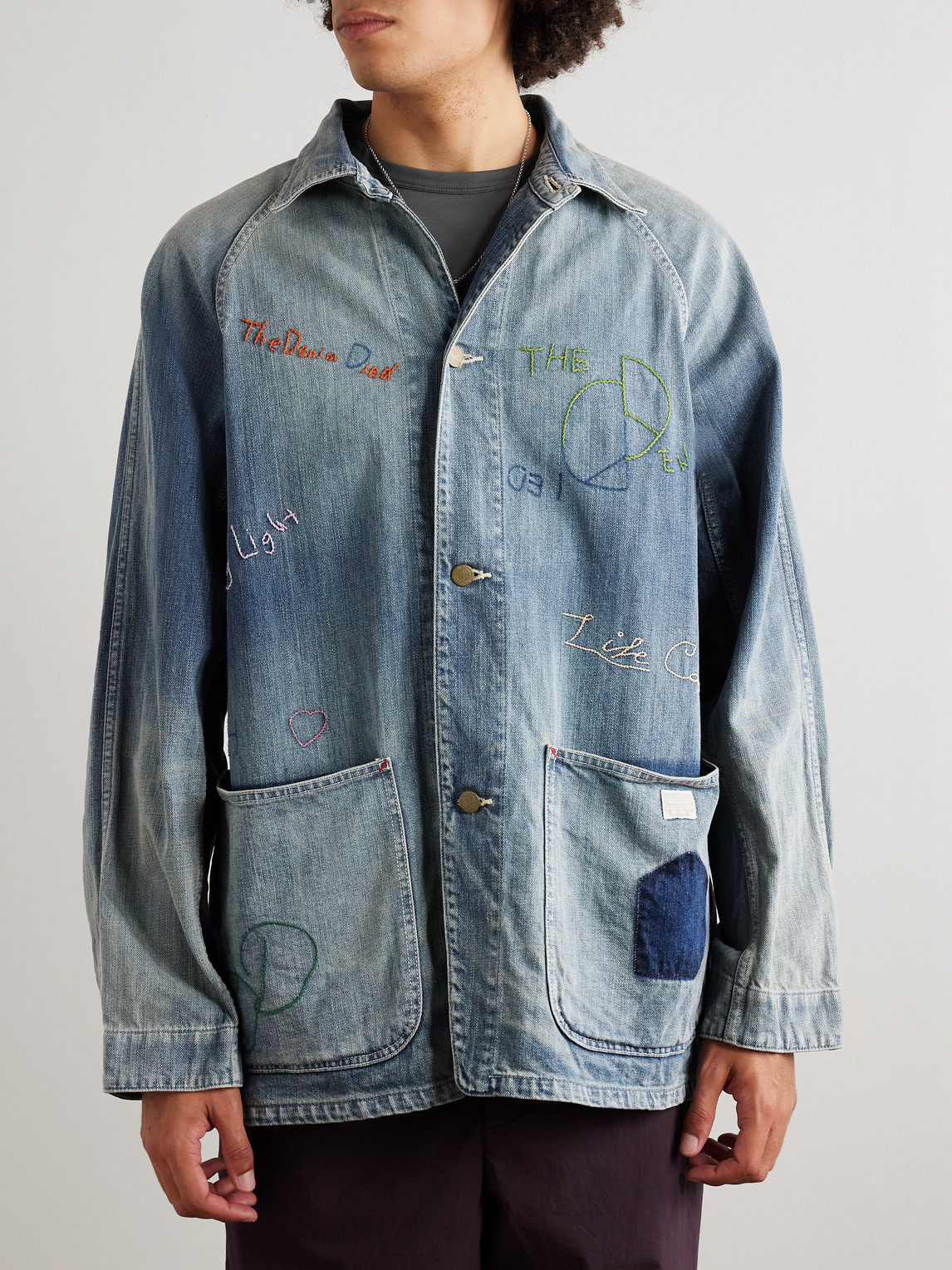 KAPITAL　スタッズ　刺繍　デニムジャケット　ヴィンテージ加工　日本製　S カクタス刺繍デニムジャケット K2503LJ089 PRO | KAPITAL | FETCHING