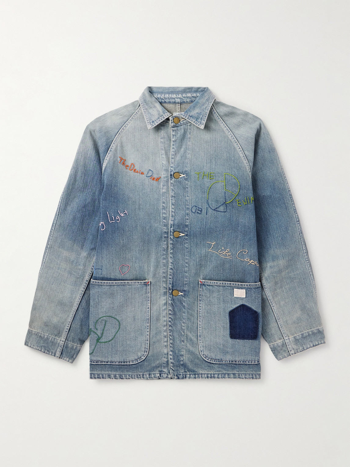 Kapital Cactus Embroidered Denim Jacket In Blue