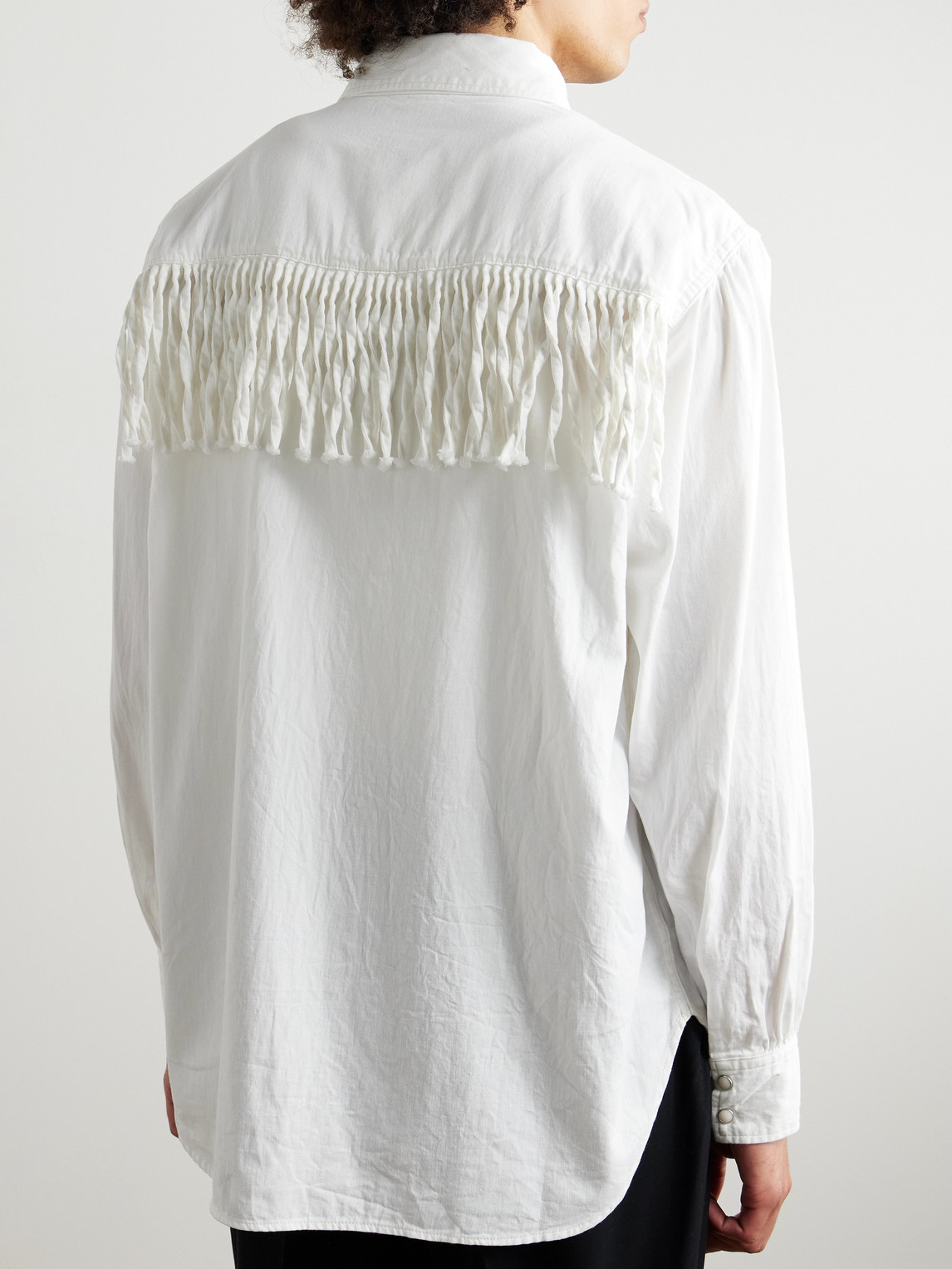KAPITAL HUSKY FRINGED DENIM WESTERN SHIRT