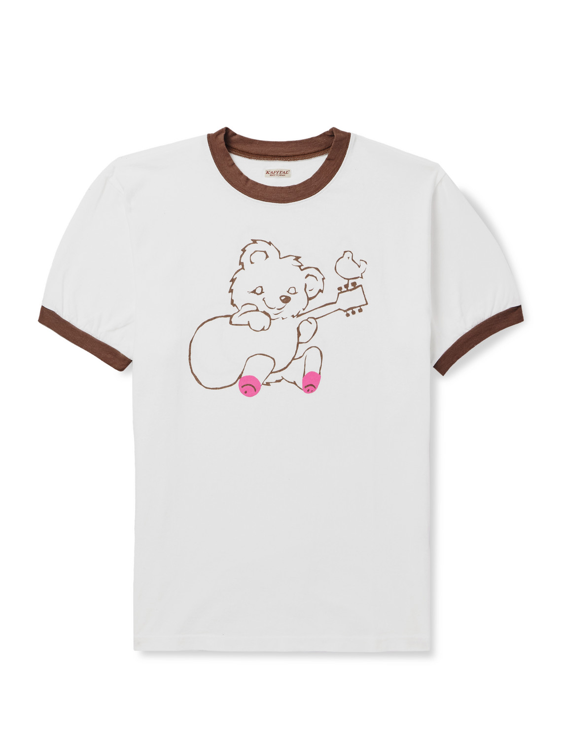 Kapital Printed Cotton-jersey T-shirt In Brown