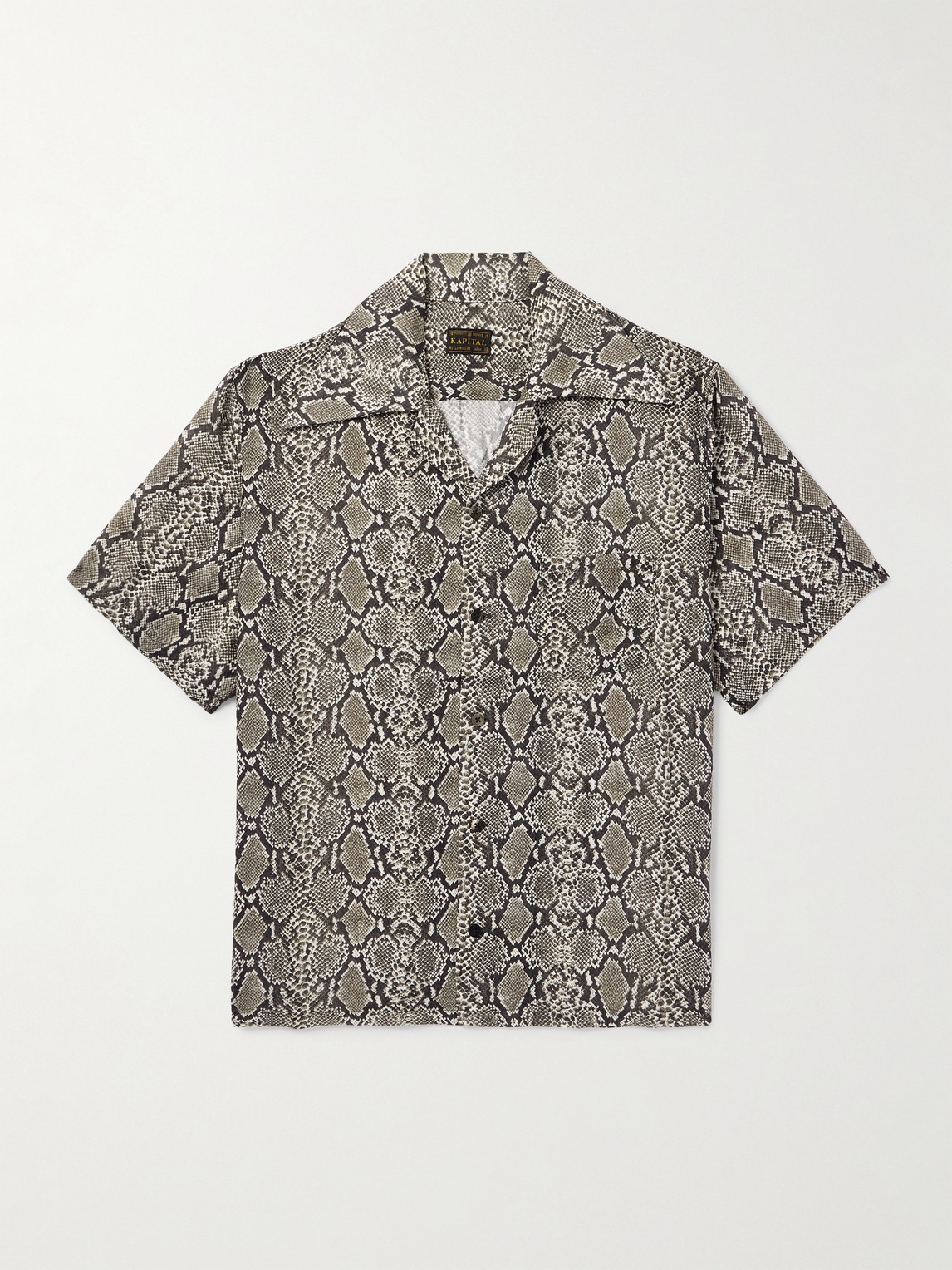 KAPITAL Camp-Collar Snake-Print Woven Shirt - Men