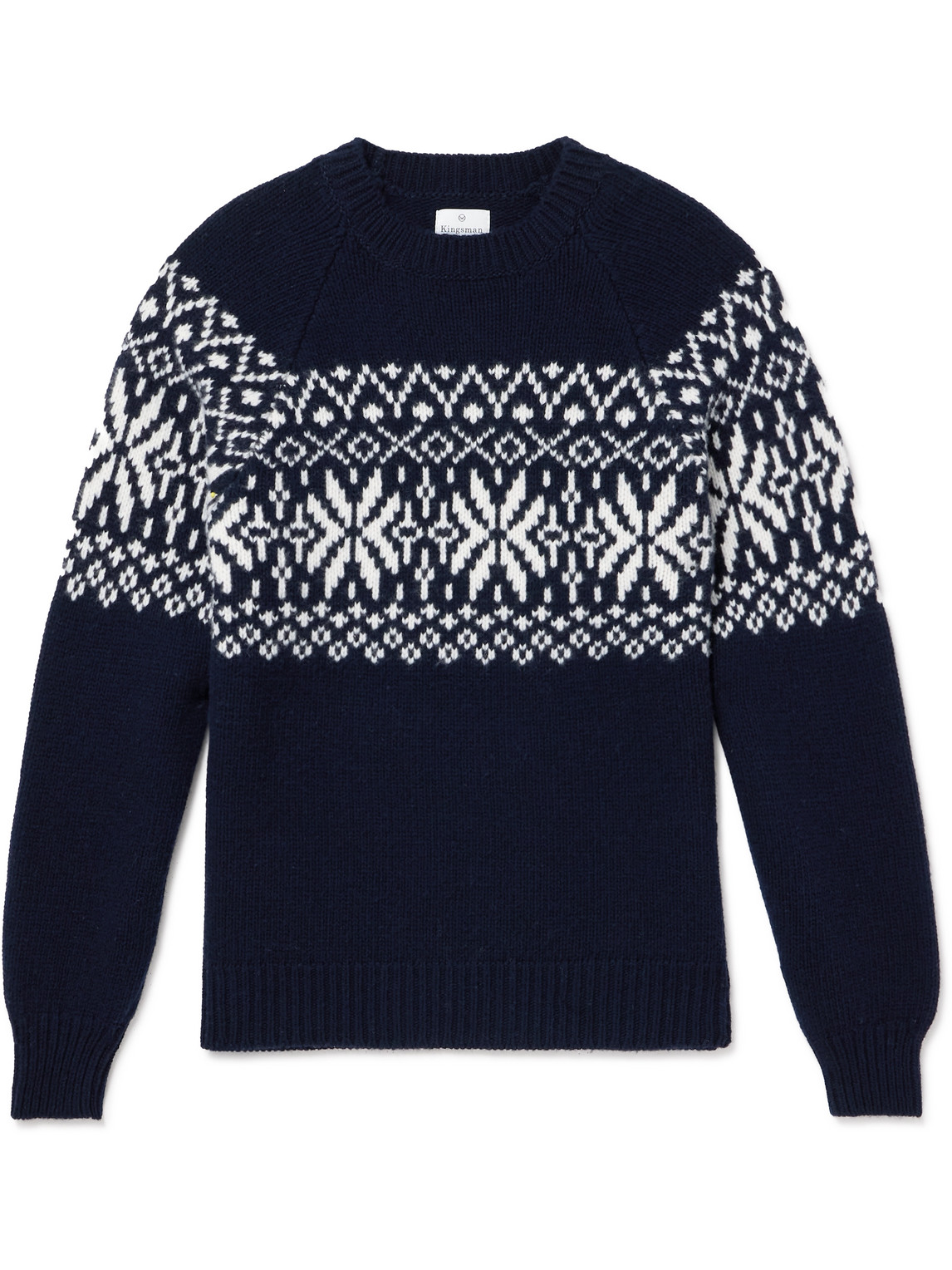 Kingsman Fair Isle Wool Jumper In Blue