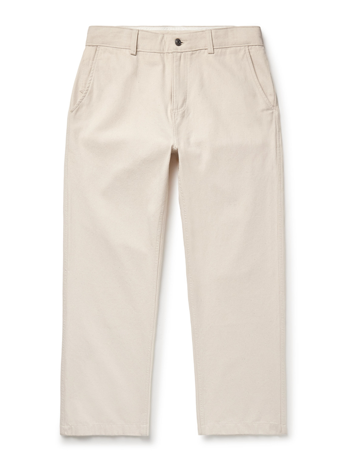 Straight-Leg Cotton-Canvas Trousers