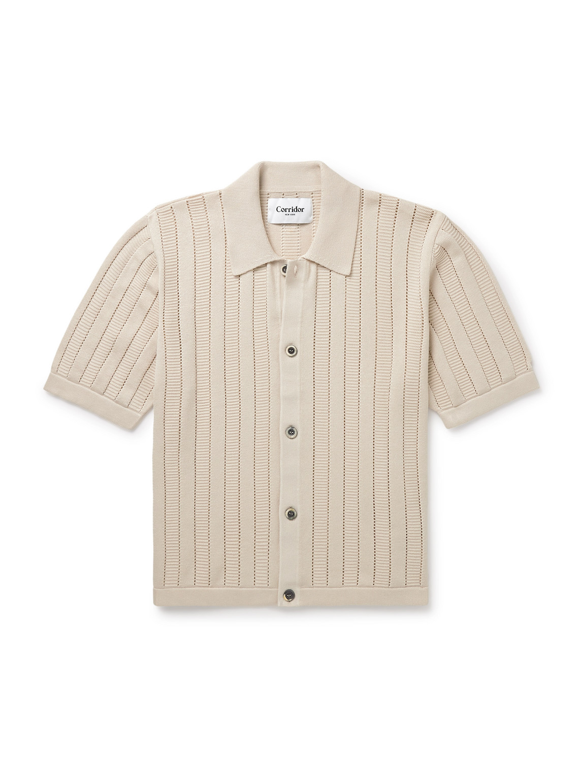 Pointelle-Knit Organic Cotton Shirt
