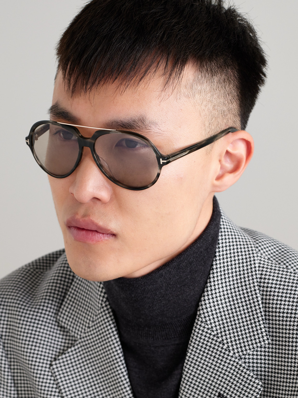 Tom Ford Aalto Aviator-style Tortoiseshell Acetate Sunglasses In Tortoiseshell