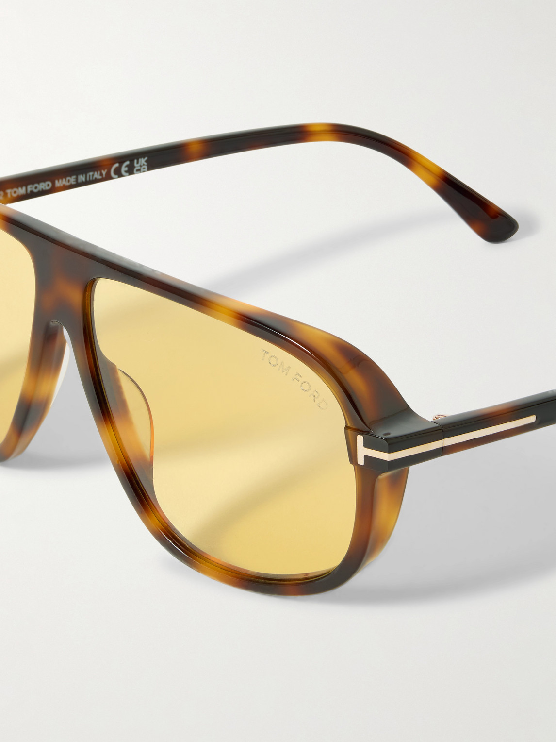 Tom Ford Guillame Aviator-style Tortoiseshell Acetate Sunglasses In Tortoiseshell