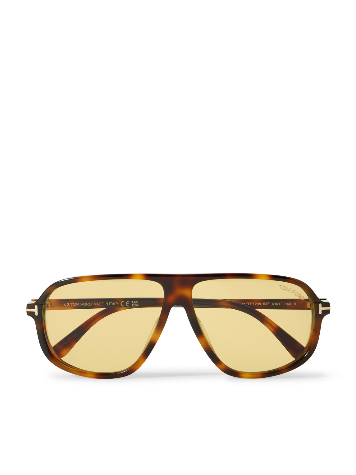 Tom Ford Guillame Aviator-style Tortoiseshell Acetate Sunglasses