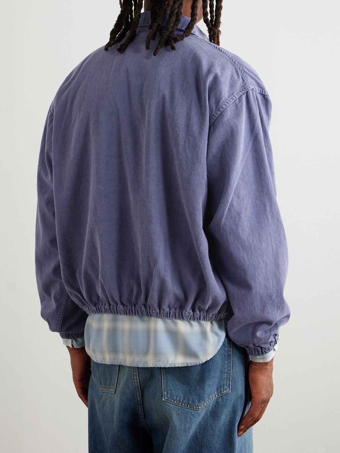 Remi Relief Cotton-twill Blouson Jacket In Blue