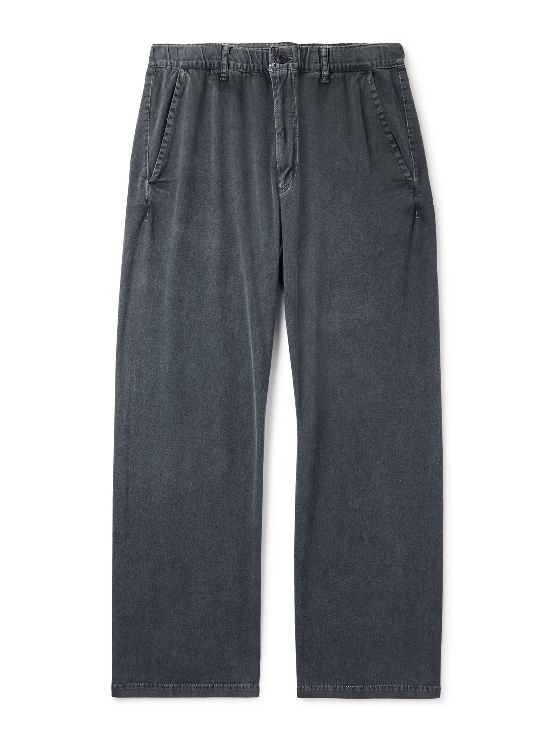 Straight-Leg Cotton-Twill Trousers