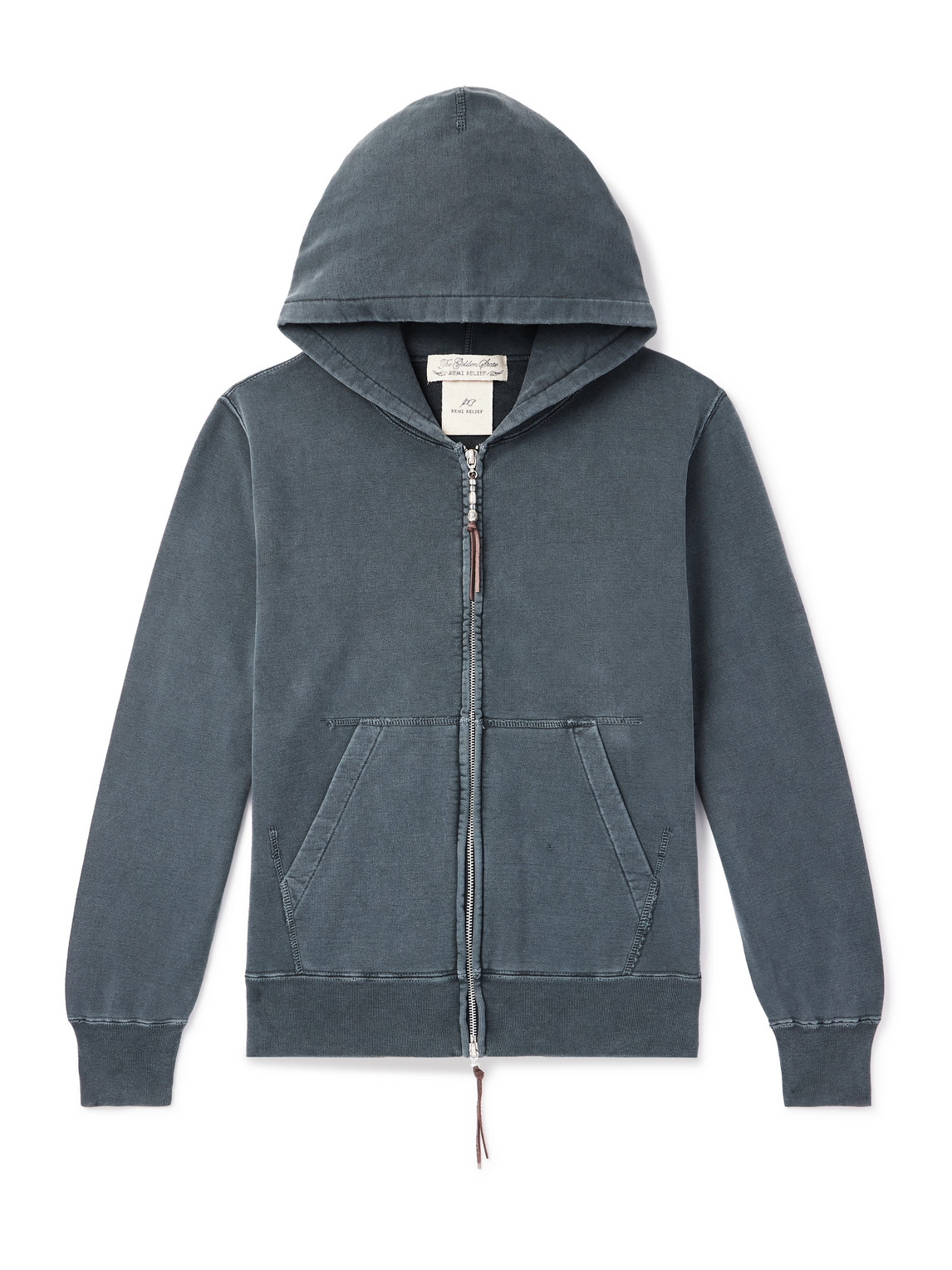 Distressed Cotton-Jersey Zip-Up Hoodie