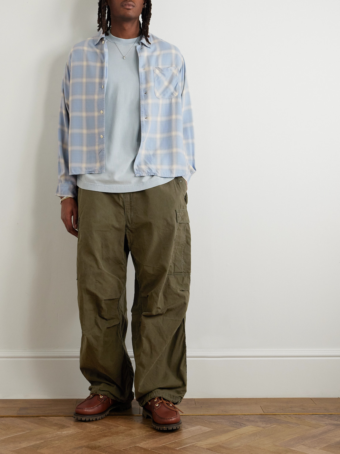 Remi Relief Convertible-collar Checked Flannel Shirt