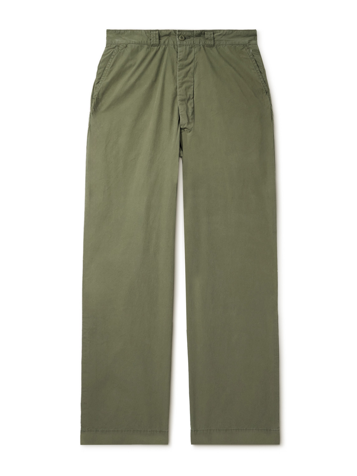 Straight-Leg Cotton-Canvas Trousers