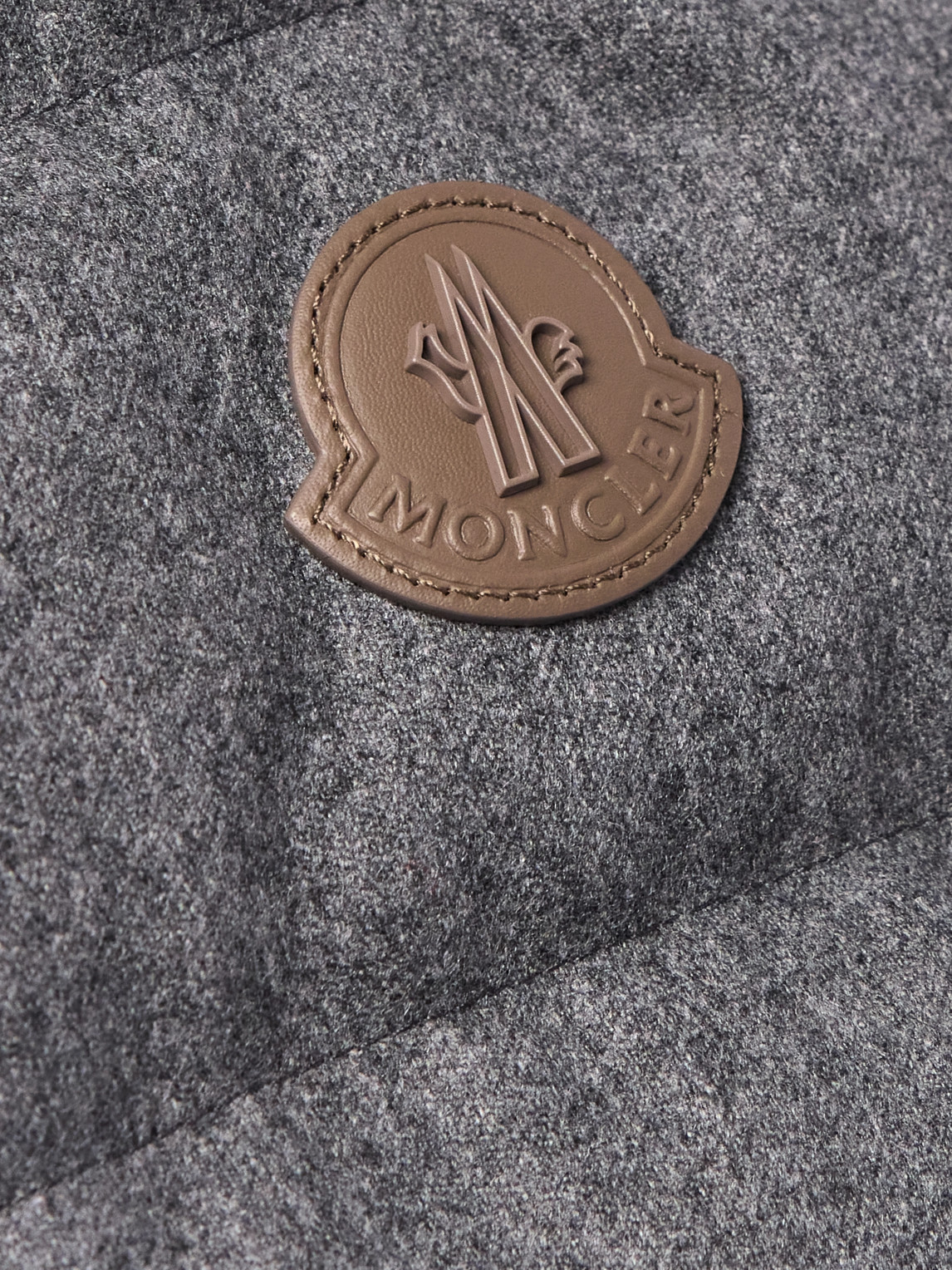 MONCLER ACORUS SLIM-FIT LOGO-APPLIQUÉD QUILTED FLANNEL DOWN JACKET