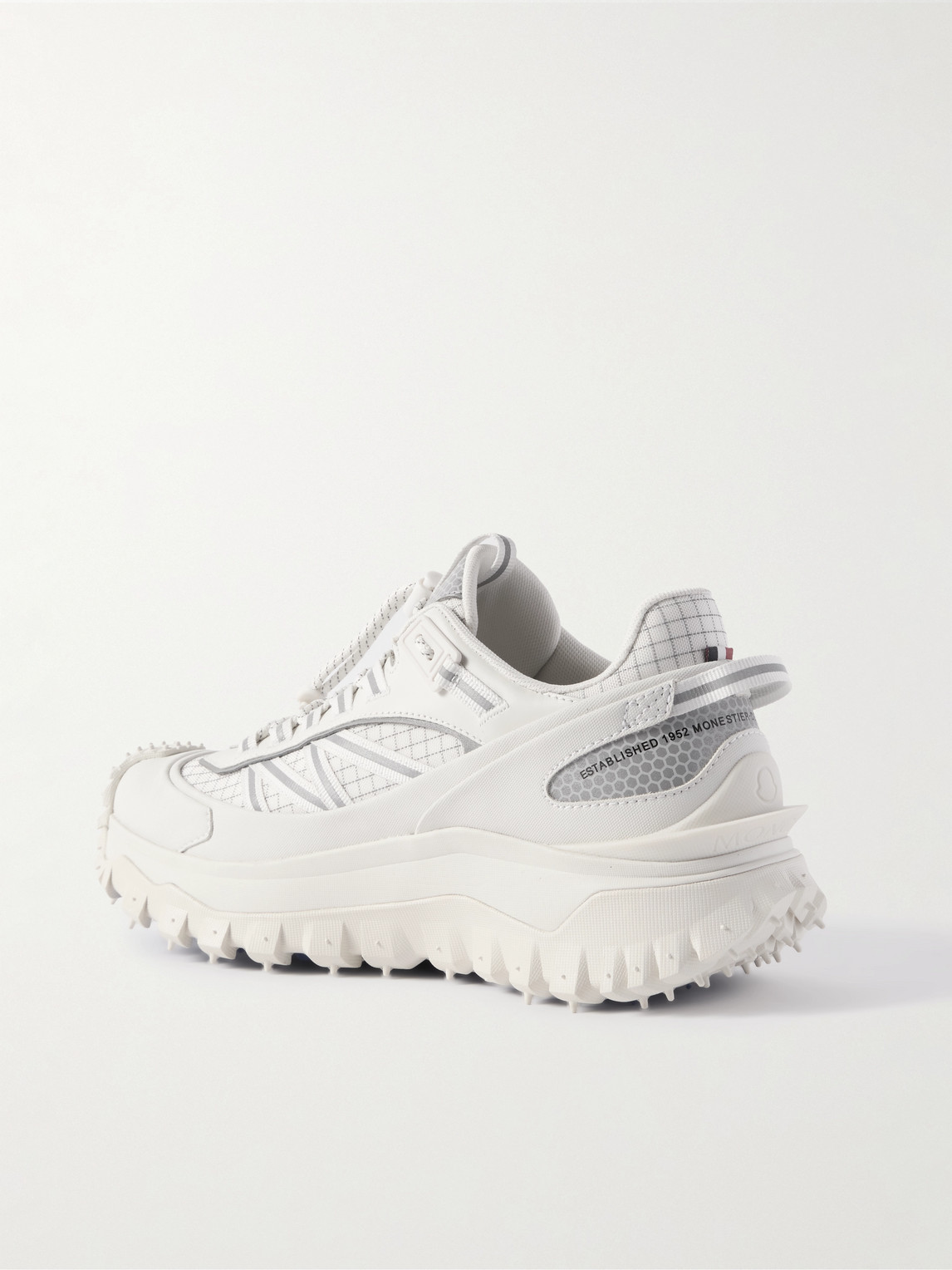 Moncler Trailgrip Gtx Leather-trimmed Ripstop And Rubber Sneakers In White