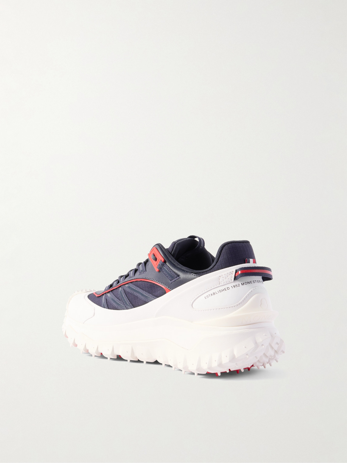 Moncler Trailgrip Gtx Leather-trimmed Ripstop And Rubber Sneakers In Blue