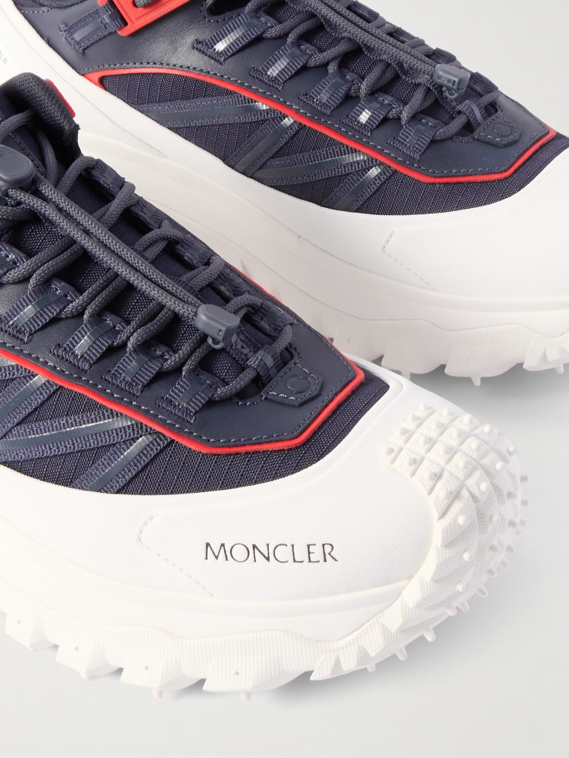 Moncler Trailgrip Gtx Leather-trimmed Ripstop And Rubber Sneakers In Blue