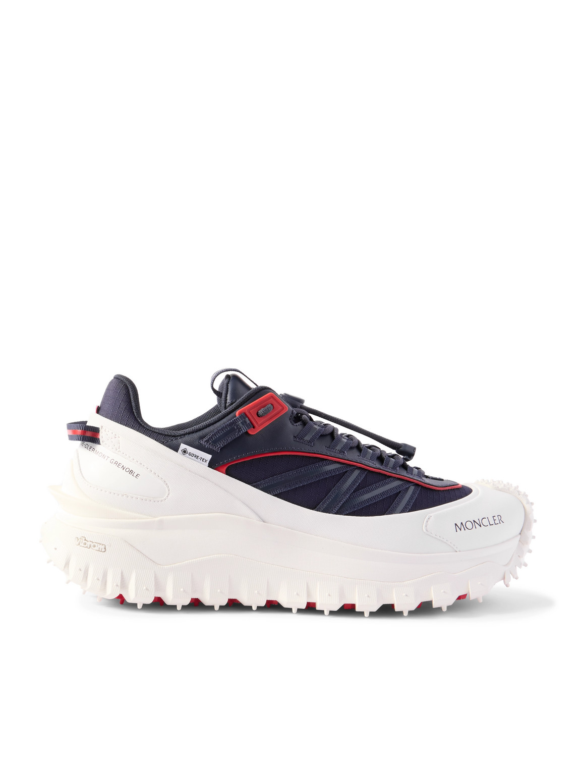 Moncler Trailgrip Gtx Leather-trimmed Ripstop And Rubber Sneakers In Blue