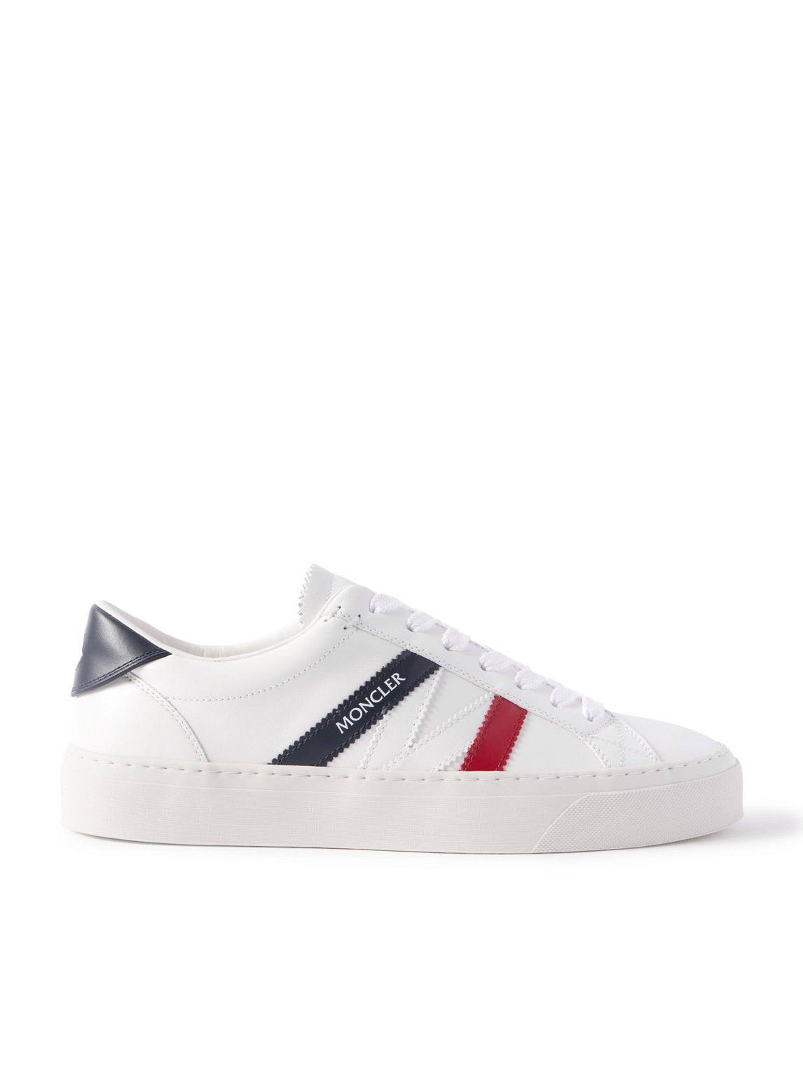 Moncler Low Top Sneakers Featuring Contrasting Panels In White