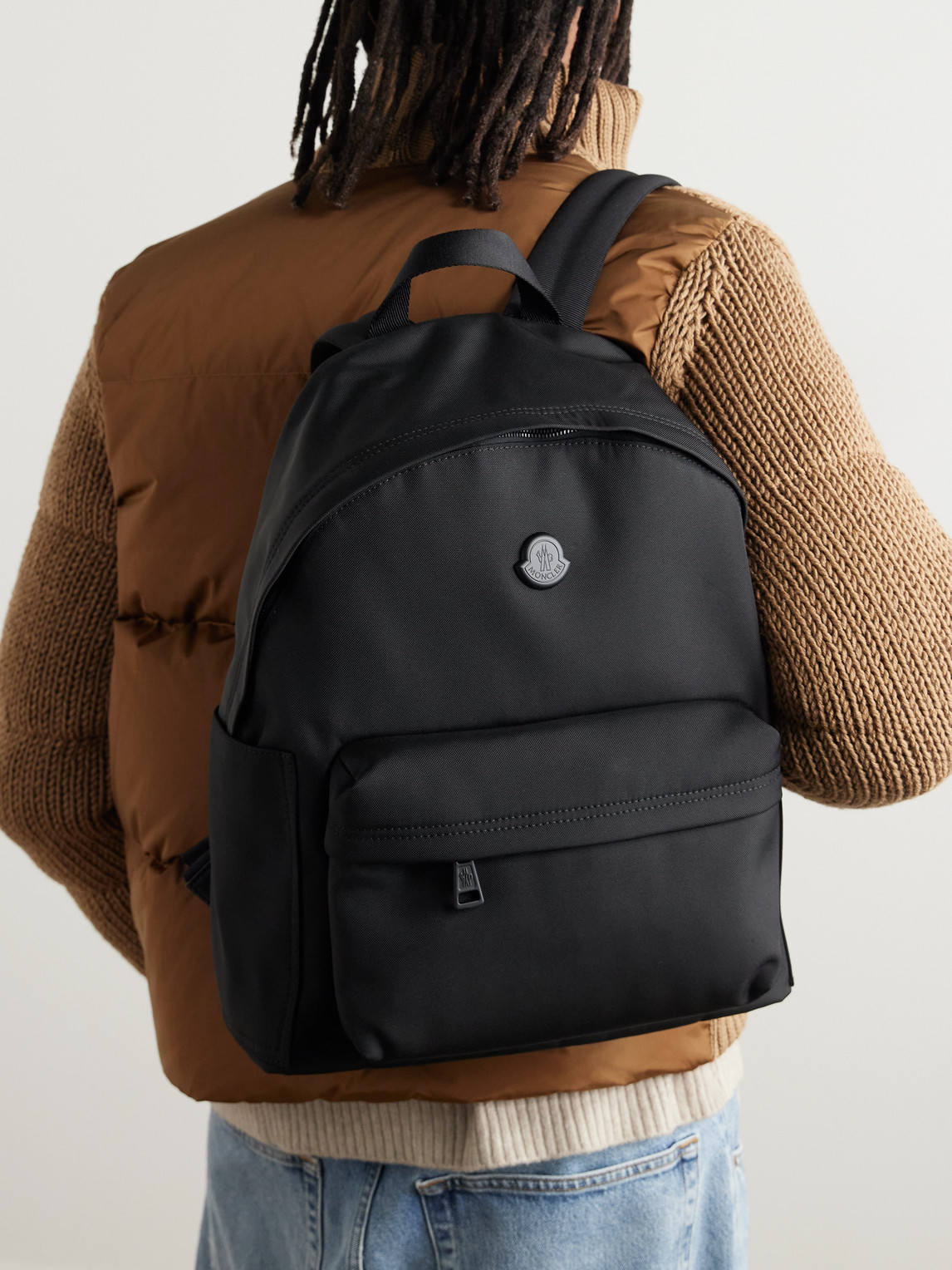 Shop Moncler Pierrick Logo-appliquéd Canvas Backpack In Black