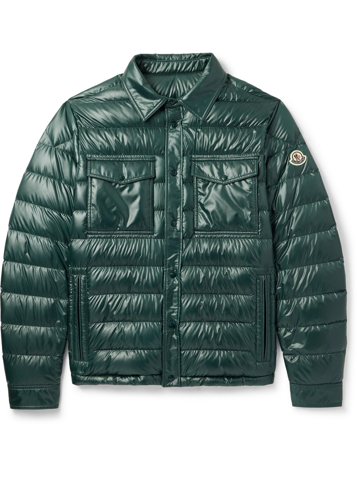 Moncler Chambly Logo-appliquéd Quilted Shell Down Jacket In Green