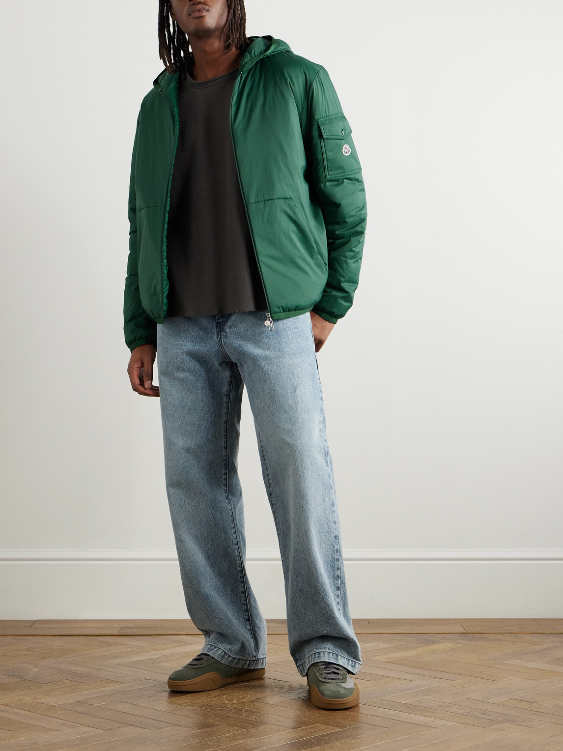 Moncler Monteynard Logo-appliquéd Nylon Hooded Down Jacket In Green