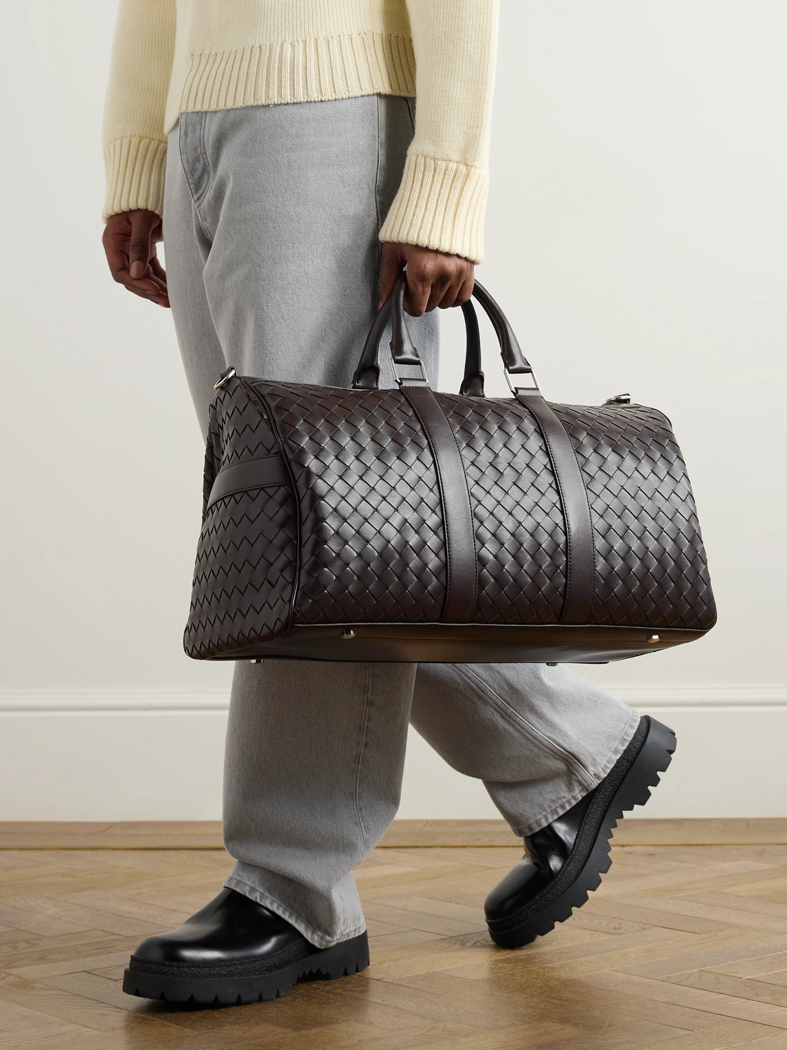 Intrecciato Leather Weekend Bag — 2