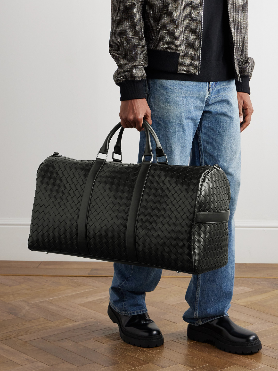 Intrecciato Leather Duffle Bag — 2