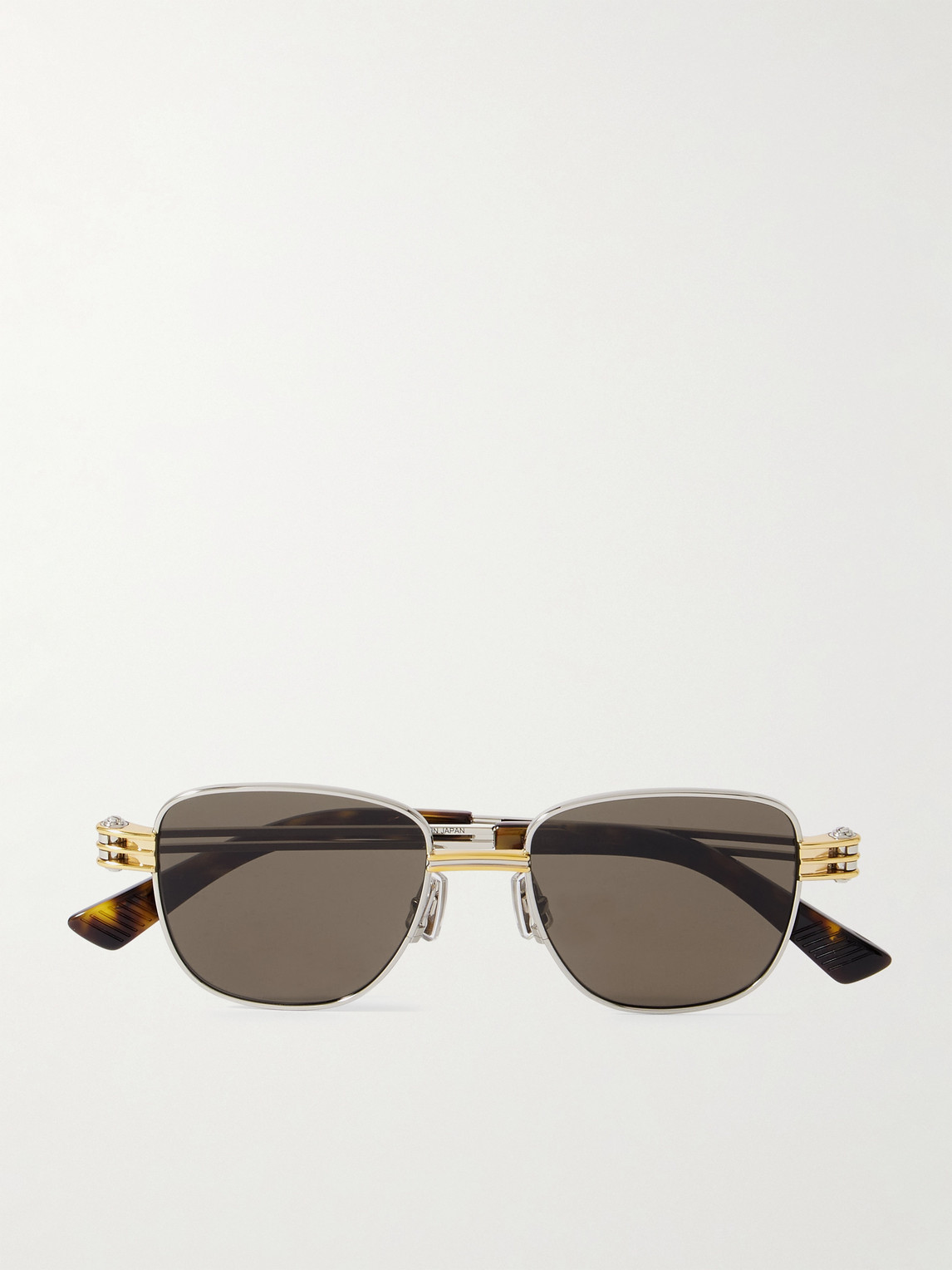 Bottega Veneta Square-Frame Gold- and Silver-Tone Sunglasses - Men